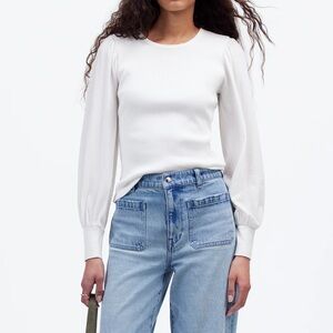 Madewell Ribbed Puff-Sleeve Top